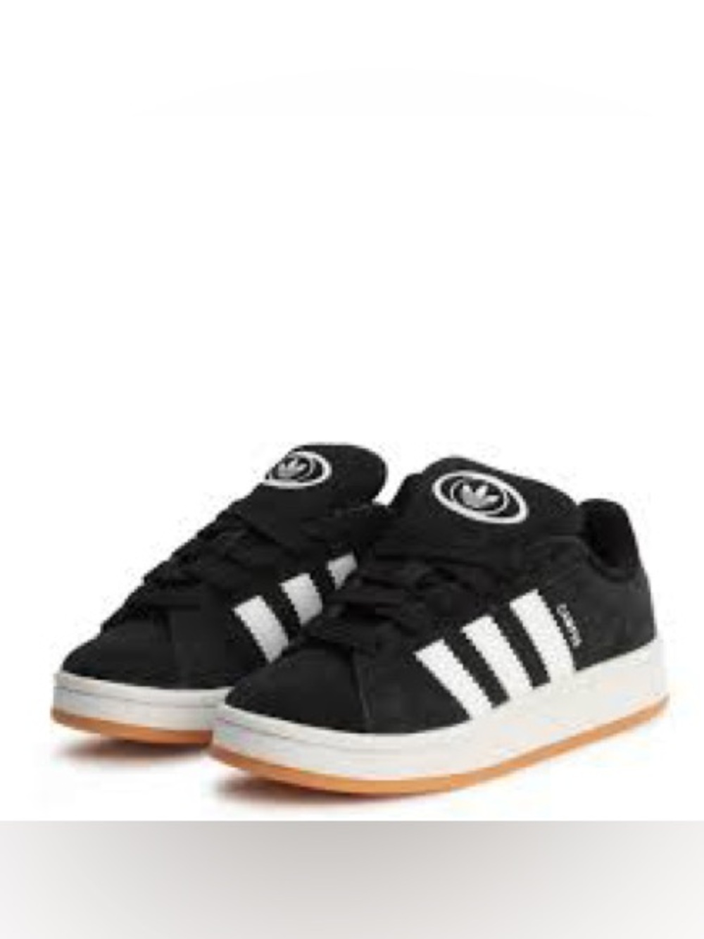 adidas Kids Black and White Low-Top Sneakers with Gum Outsole
